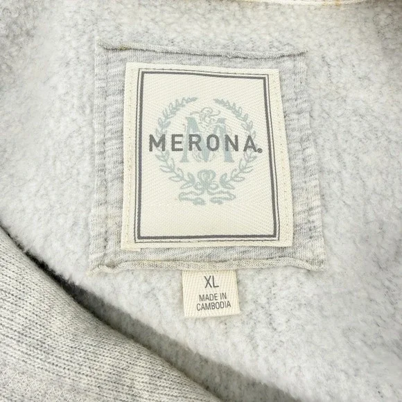 Merona Fleece Hoodie Heather Grey Womens Size XL Cozy Warm Sherpa Lined Hood NWT - Picture 5 of 16